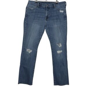 Abercrombie and Fitch Mens Kennan Straight Stretch Jeans Distressed Size 36x32